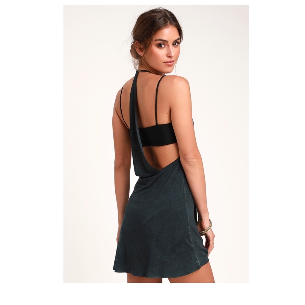 Backside Washed Charcoal Grey Swim Cover-Up RVCA